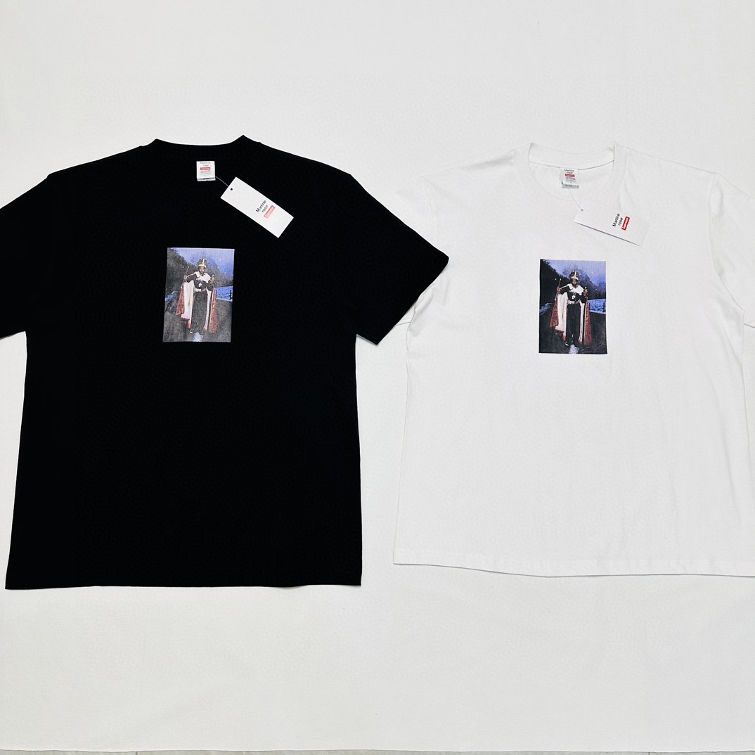 Supreme Martine rose 联名款 FW24 WEEK4 Lee Scratch Perry Tee 背面手绘涂鸦印花短袖 T恤 黑色 白色 SUP-FW24-093