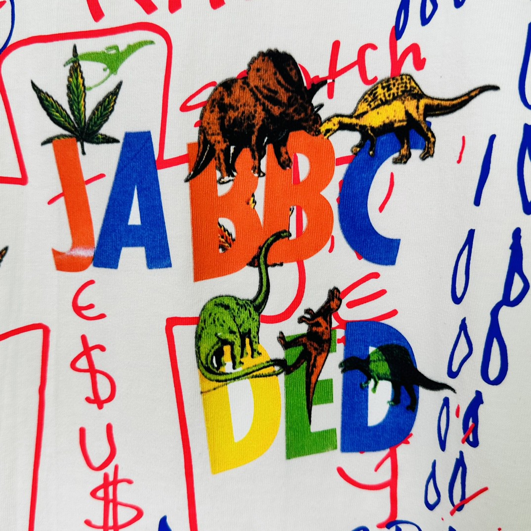 Supreme Martine rose 联名款 FW24 WEEK4 Lee Scratch Perry Tee 背面手绘涂鸦印花短袖 T恤 黑色 白色 SUP-FW24-093