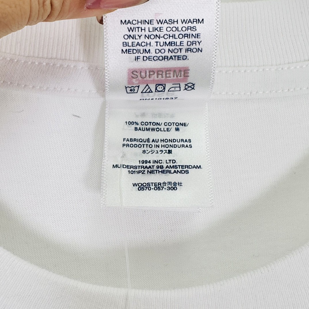 Supreme Martine rose 联名 FW24 WEEK4 Tee 胸前logo印花短袖 T恤 黑色 白色 SUP-FW24-092