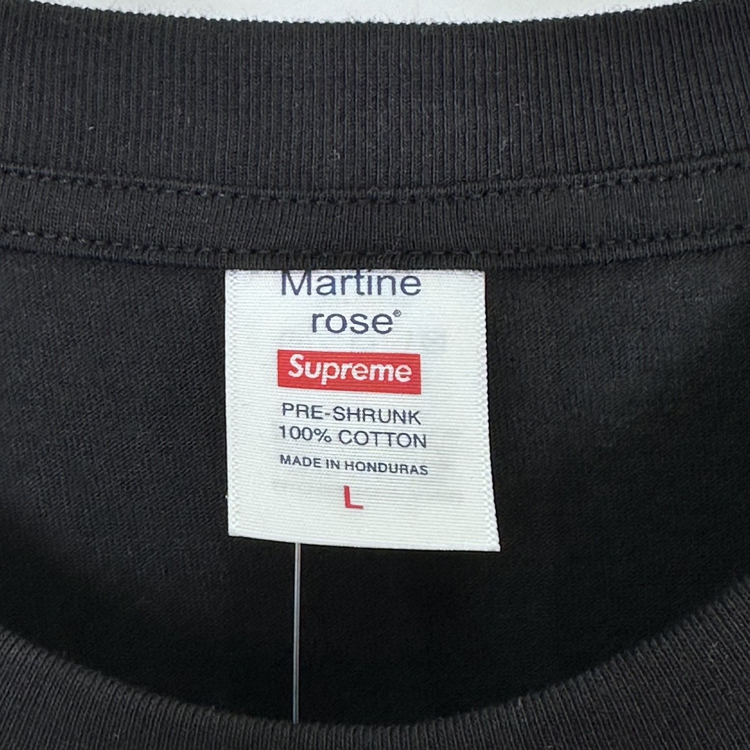 Supreme Martine rose 联名 FW24 WEEK4 Tee 胸前logo印花短袖 T恤 黑色 白色 SUP-FW24-092