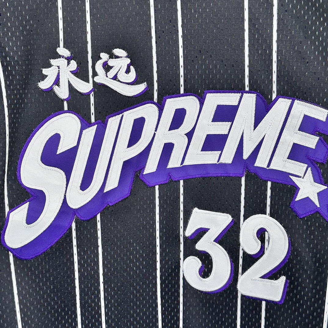 Supreme SS24 WEEK18 STAR BASKETBALL JERSEY 斜纹贴花网眼篮球背心 黑色 白色 SUP-SS24-285
