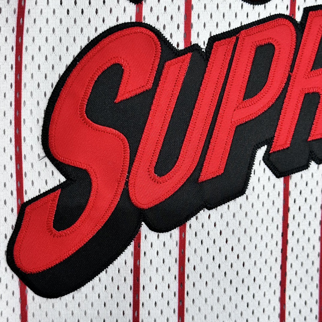 Supreme SS24 WEEK18 STAR BASKETBALL JERSEY 斜纹贴花网眼篮球背心 黑色 白色 SUP-SS24-285