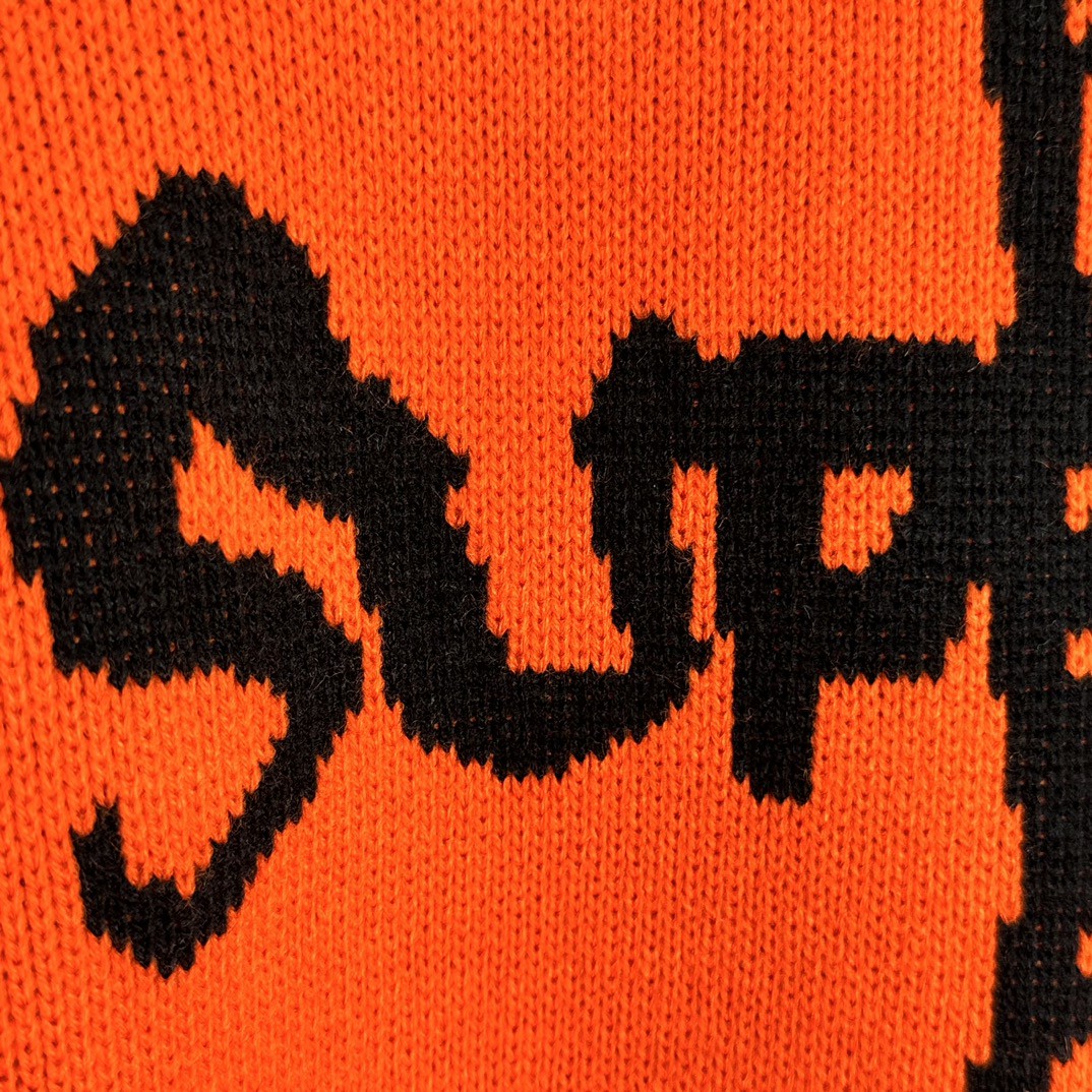 Supreme THRASHER 联名款 FW24 WEEK6 Sweater 背面十字字母logo毛衣 圆领 长袖 黑色 灰色 红色 SUP-FW24-122