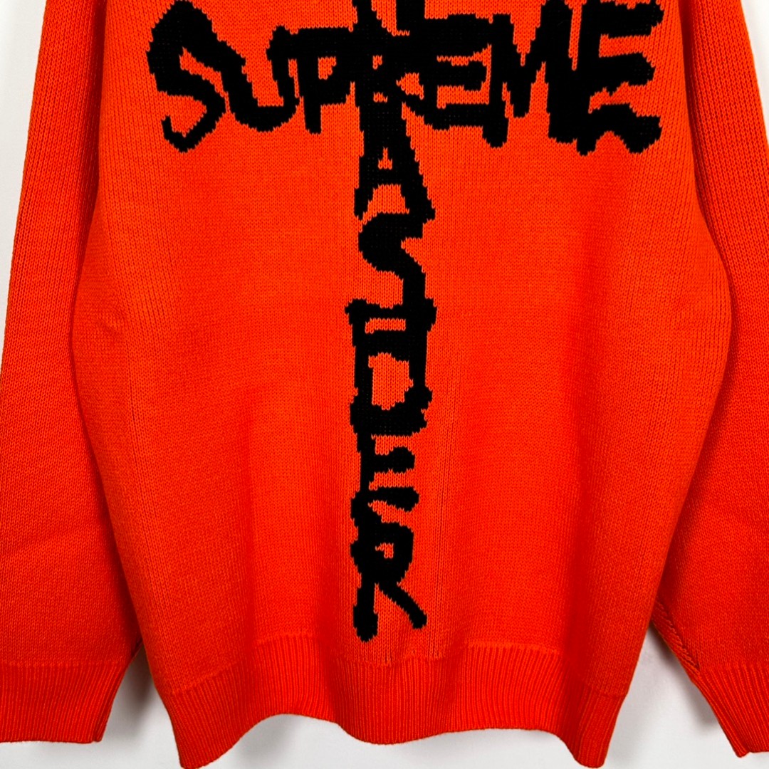 Supreme THRASHER 联名款 FW24 WEEK6 Sweater 背面十字字母logo毛衣 圆领 长袖 黑色 灰色 红色 SUP-FW24-122