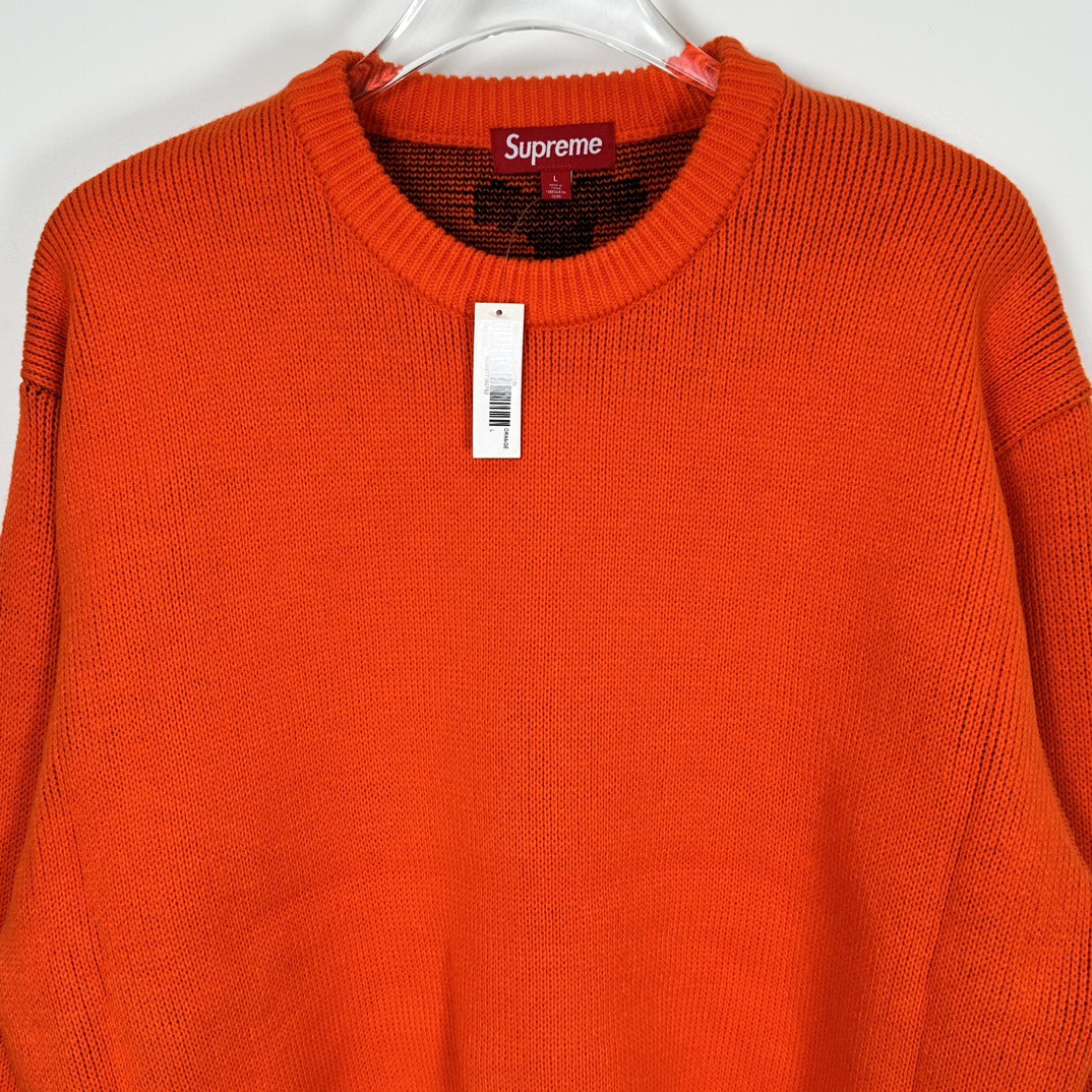 Supreme THRASHER 联名款 FW24 WEEK6 Sweater 背面十字字母logo毛衣 圆领 长袖 黑色 灰色 红色 SUP-FW24-122