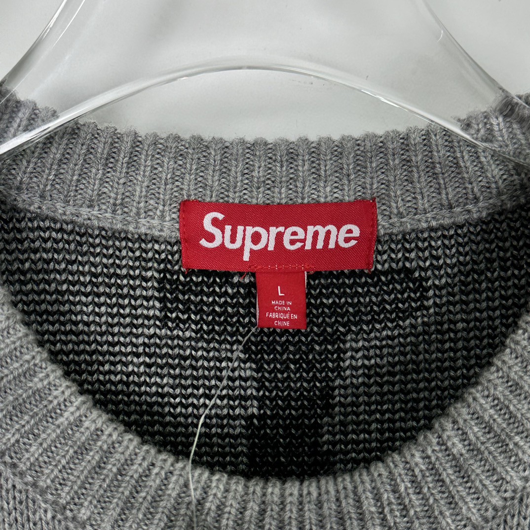 Supreme THRASHER 联名款 FW24 WEEK6 Sweater 背面十字字母logo毛衣 圆领 长袖 黑色 灰色 红色 SUP-FW24-122