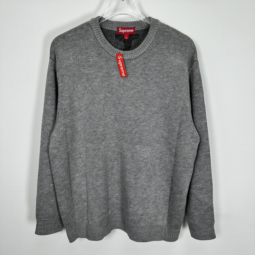Supreme THRASHER 联名款 FW24 WEEK6 Sweater 背面十字字母logo毛衣 圆领 长袖 黑色 灰色 红色 SUP-FW24-122