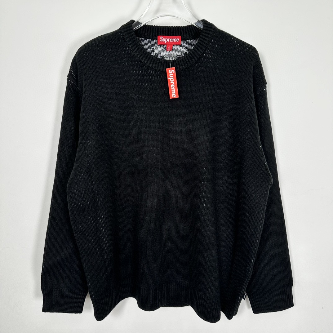 Supreme THRASHER 联名款 FW24 WEEK6 Sweater 背面十字字母logo毛衣 圆领 长袖 黑色 灰色 红色 SUP-FW24-122