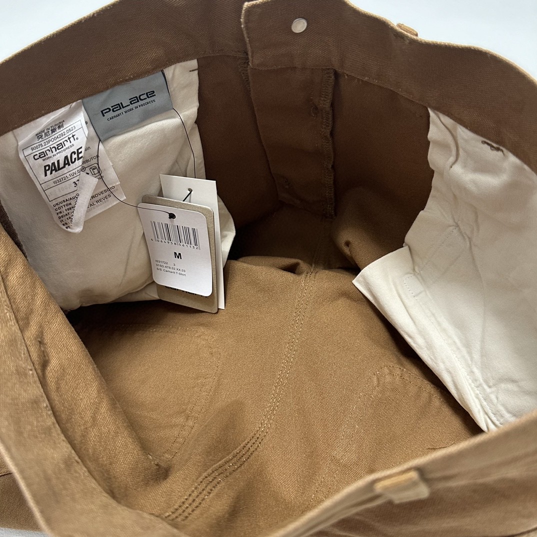 PALACE Carhartt WIP FW23 联名系列 双膝贴布工装裤 伐木裤 裤子 长裤 卡其色 I032720-KHAKI
