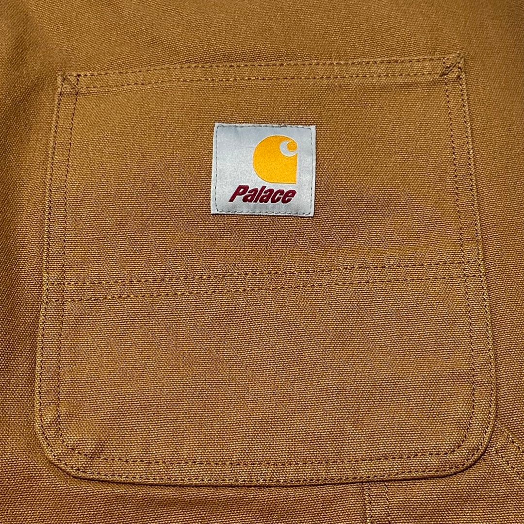 PALACE Carhartt WIP FW23 联名系列 双膝贴布工装裤 伐木裤 裤子 长裤 卡其色 I032720-KHAKI