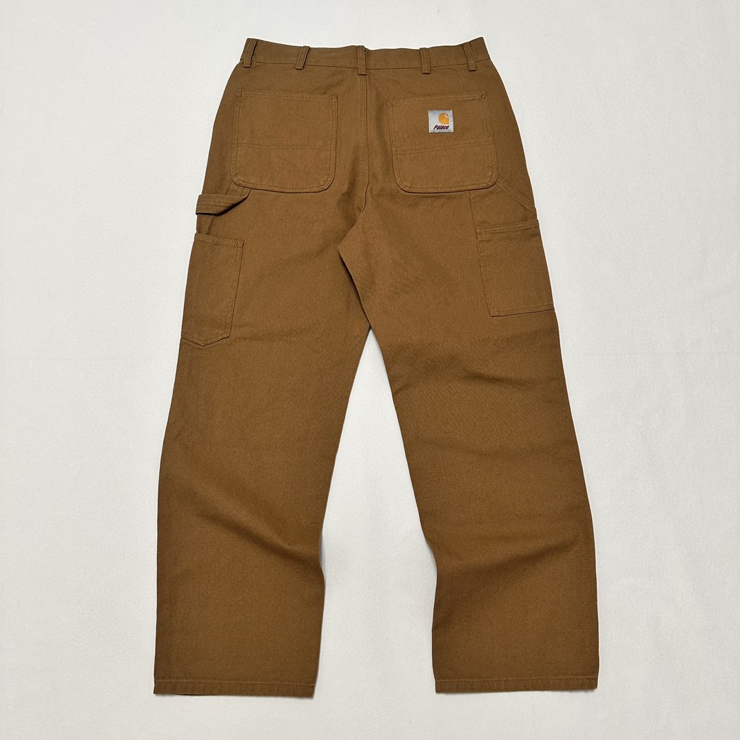 PALACE Carhartt WIP FW23 联名系列 双膝贴布工装裤 伐木裤 裤子 长裤 卡其色 I032720-KHAKI