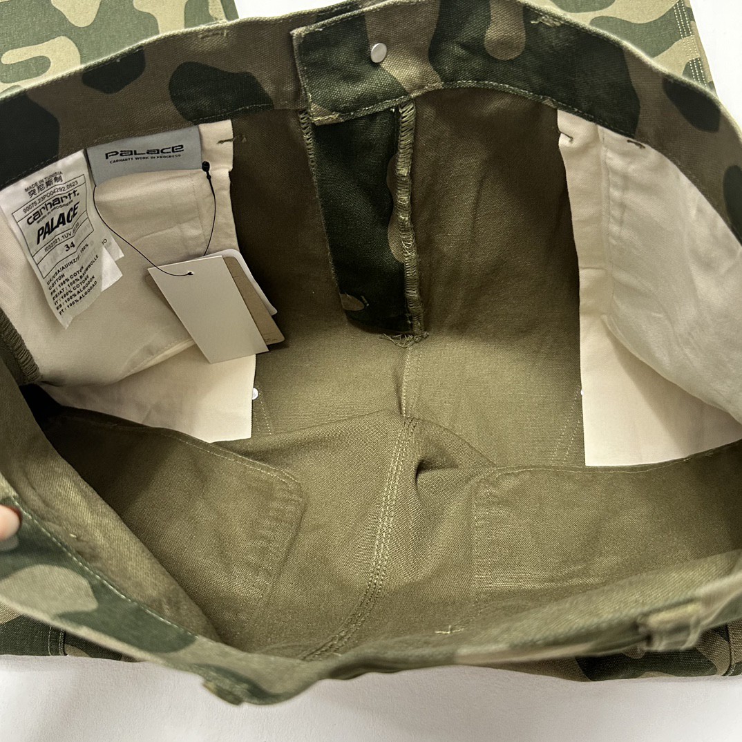 PALACE Carhartt WIP FW23 联名系列 经典迷彩工装裤 伐木裤 裤子 长裤 绿色 I032720-GREEN