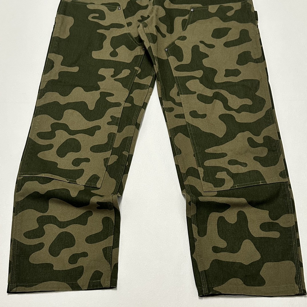 PALACE Carhartt WIP FW23 联名系列 经典迷彩工装裤 伐木裤 裤子 长裤 绿色 I032720-GREEN