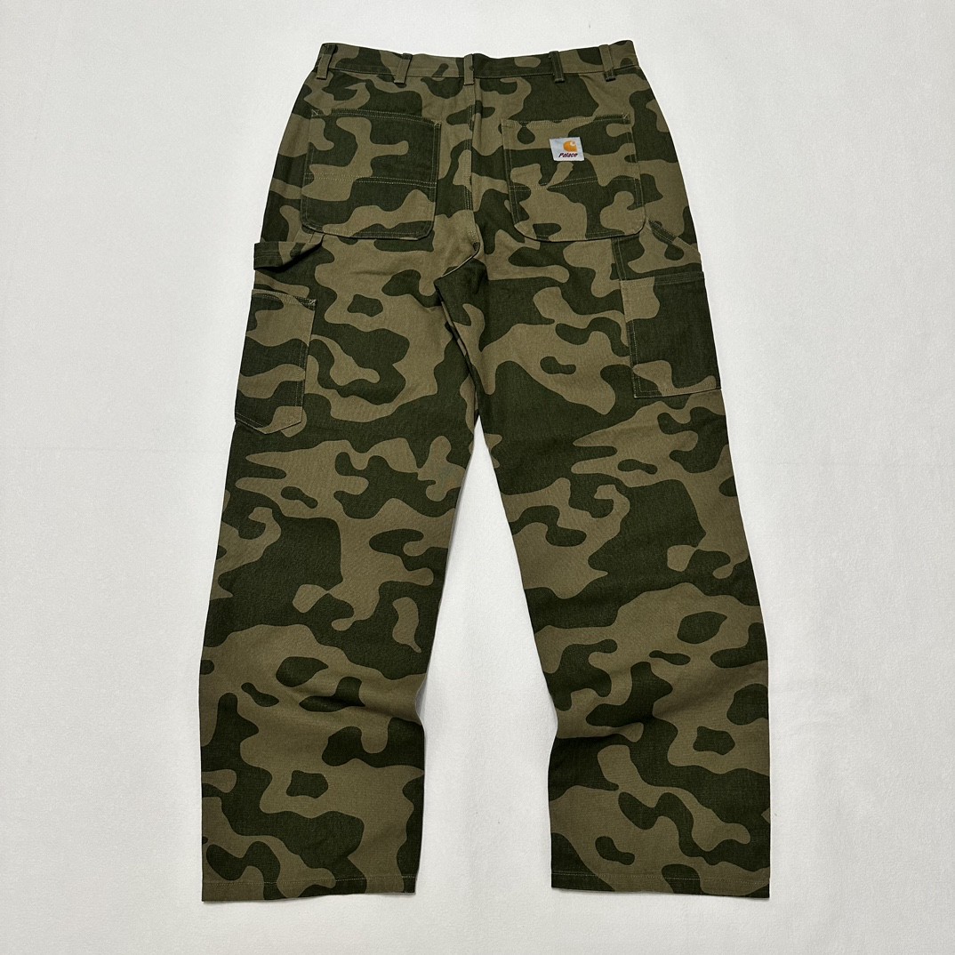 PALACE Carhartt WIP FW23 联名系列 经典迷彩工装裤 伐木裤 裤子 长裤 绿色 I032720-GREEN