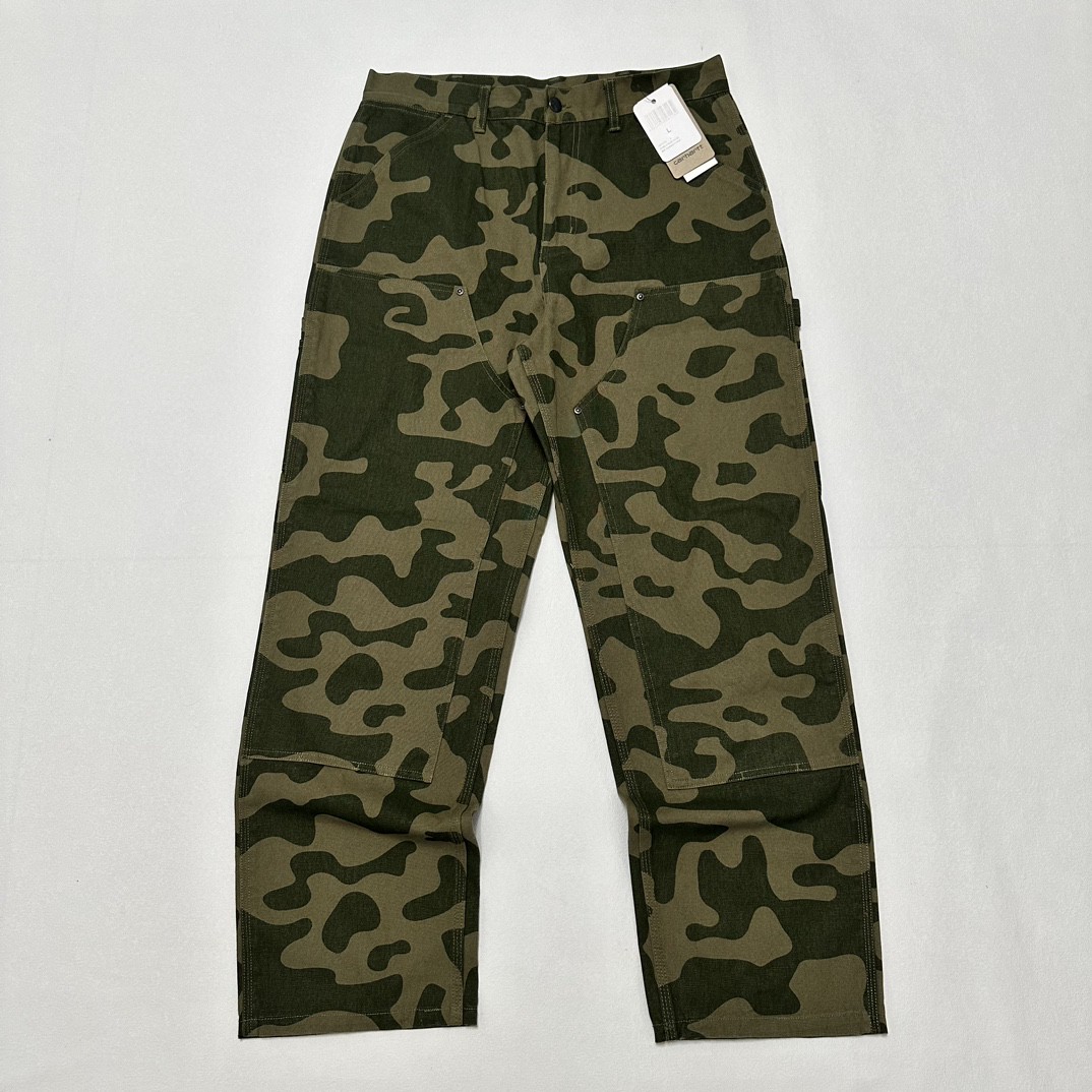 PALACE Carhartt WIP FW23 联名系列 经典迷彩工装裤 伐木裤 裤子 长裤 绿色 I032720-GREEN