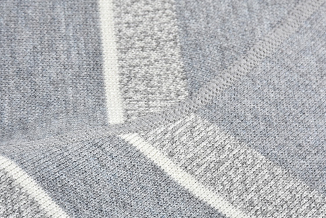 DIOR 迪奥 双面两穿提花满印羊绒连帽针织衫 毛衣 外套 长袖 灰色 054G12AM055-X8270