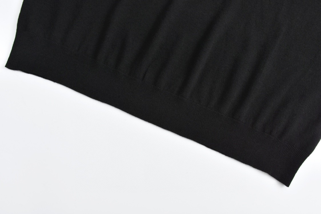 PRADA 普拉达 提花字母logo小标polo领毛衣 长袖 灰色 黑色 P24G2O-15EY-F0480-S-OOO