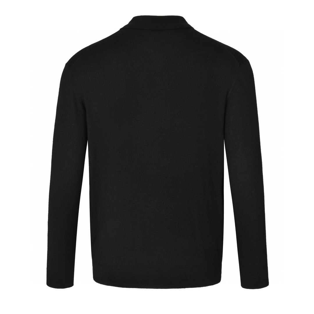 PRADA 普拉达 提花字母logo小标polo领毛衣 长袖 灰色 黑色 P24G2O-15EY-F0480-S-OOO