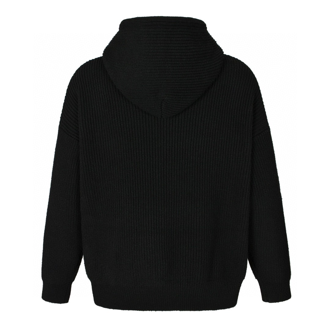 CELINE 赛琳 刺绣字母logo连帽抽绳毛衣 卫衣 长袖 黑色 2AX0A311Y-38NO