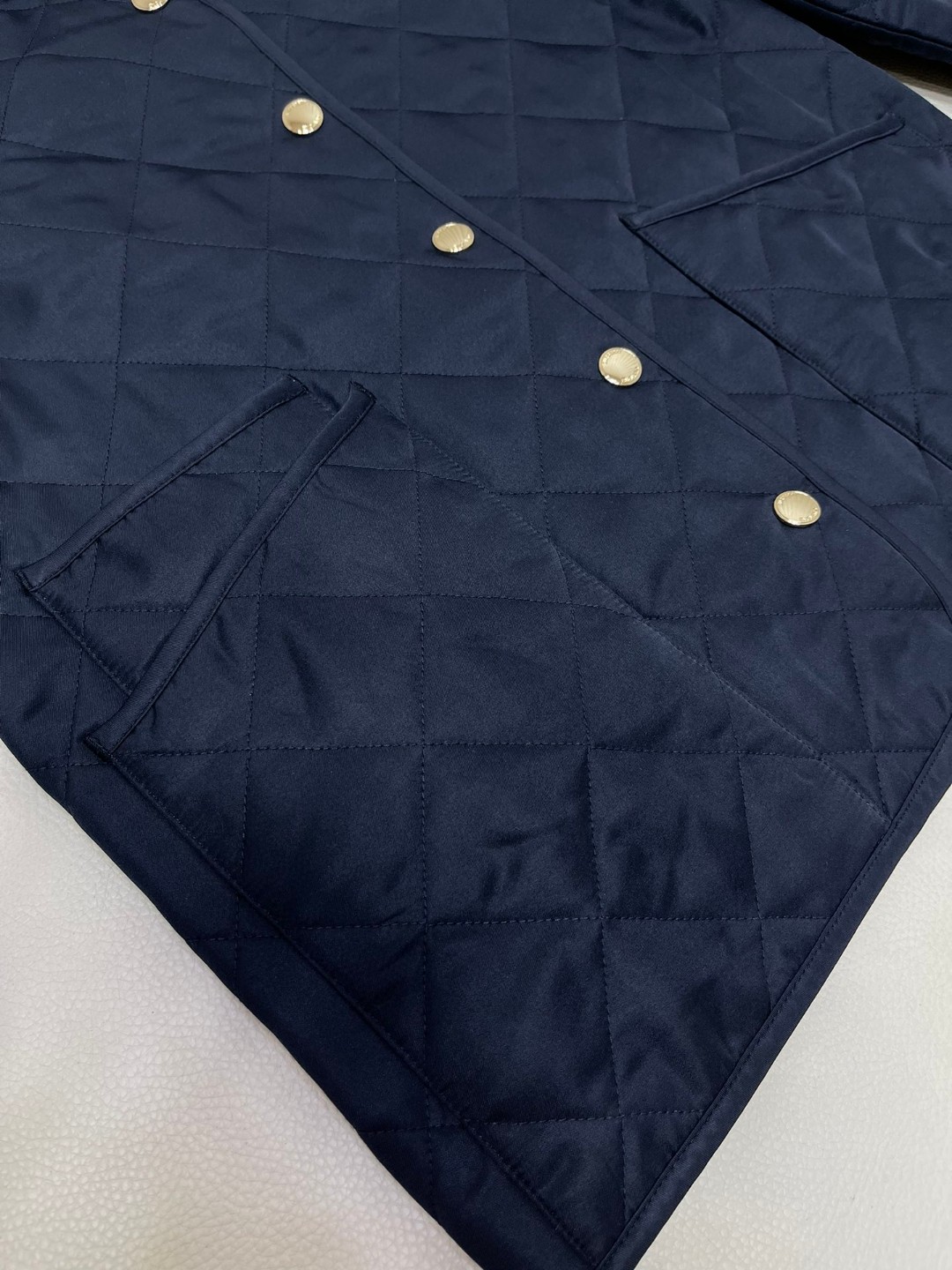 Burberry 巴宝莉 灯芯绒衣领珩缝棉服 夹克 长袖 外套 海军蓝 80392241