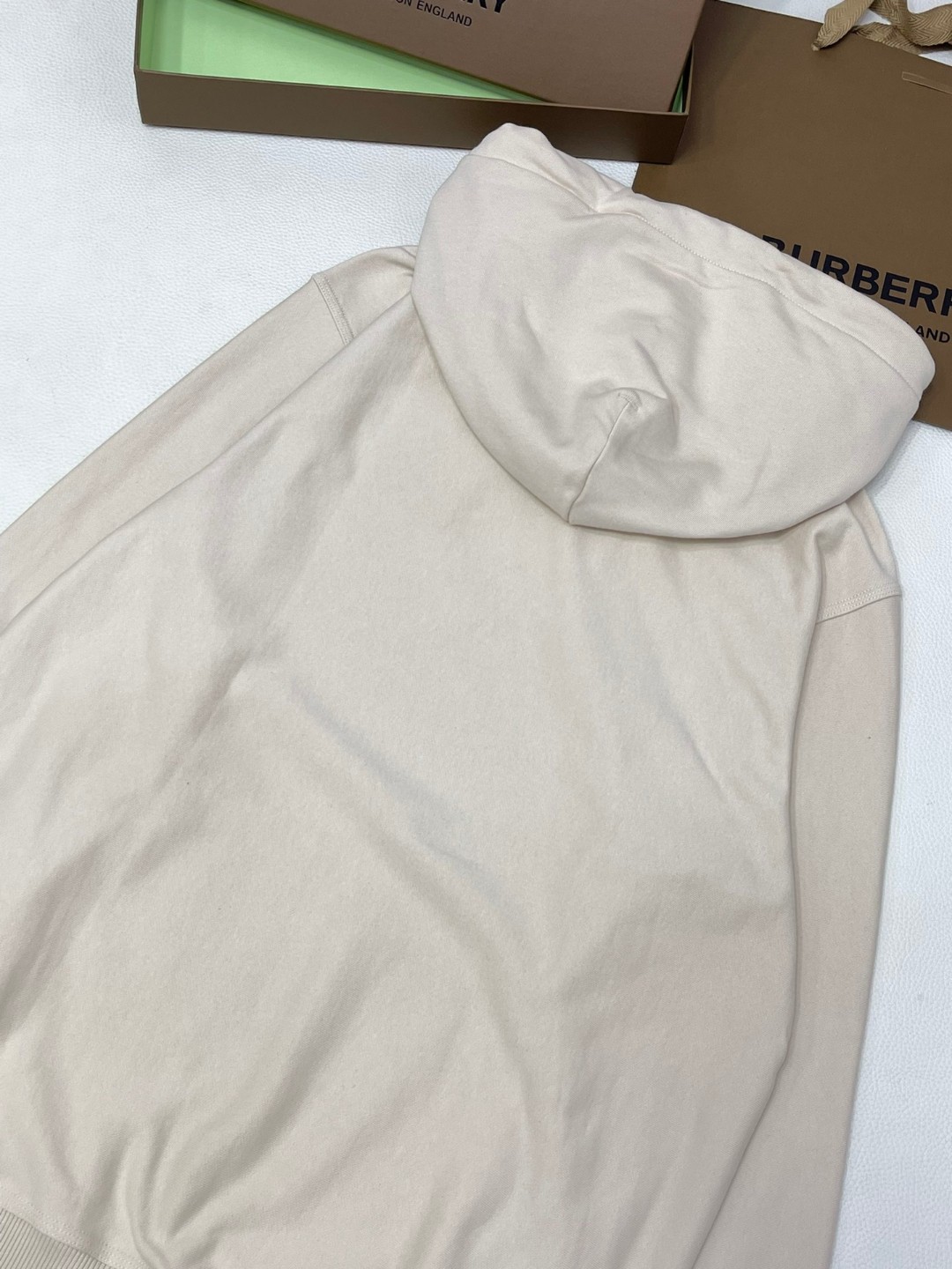 Burberry 巴宝莉 衣摆刺绣战马小贴标抽绳连帽卫衣 长袖 白色 黑色 绿色 