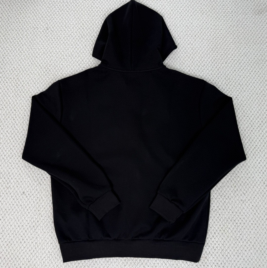 LOUIS VUITTON 路易威登 刺绣字母logo珍珠抽绳拉链连帽卫衣 外套 长袖 黑色 1AFJGD