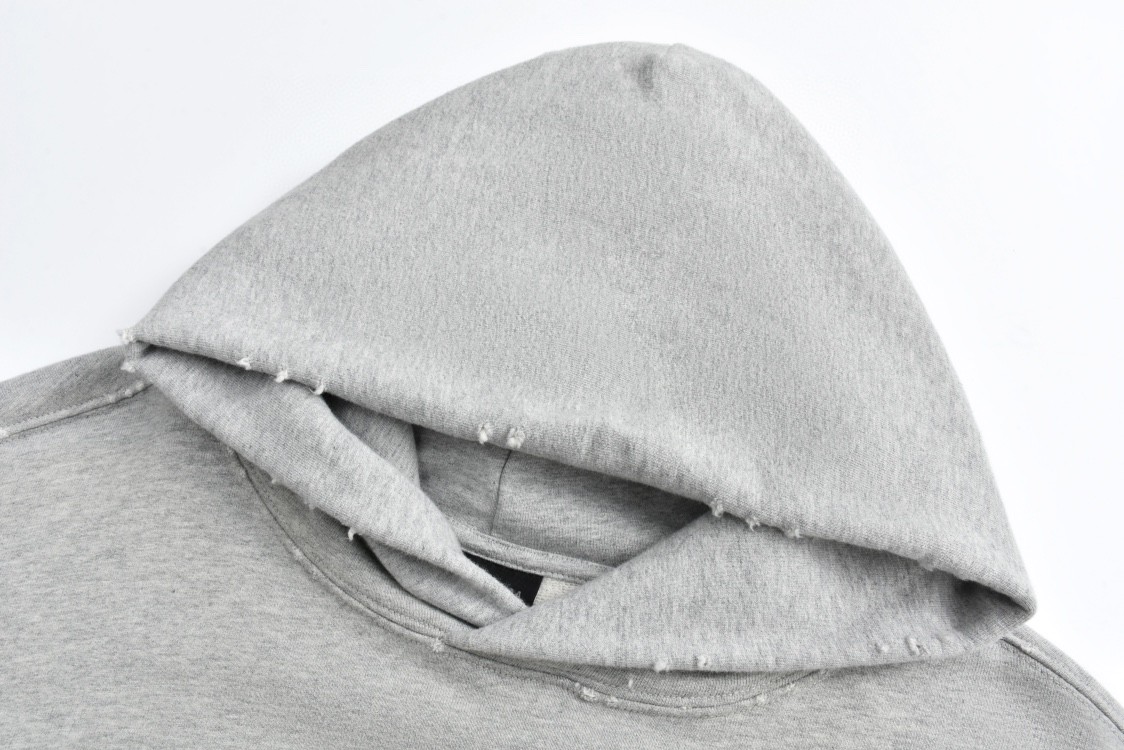 Balenciaga 巴黎世家 破洞胶带字母logo印花连帽卫衣 外套 长袖 秋冬 深红色 灰色 744441TQVA94029