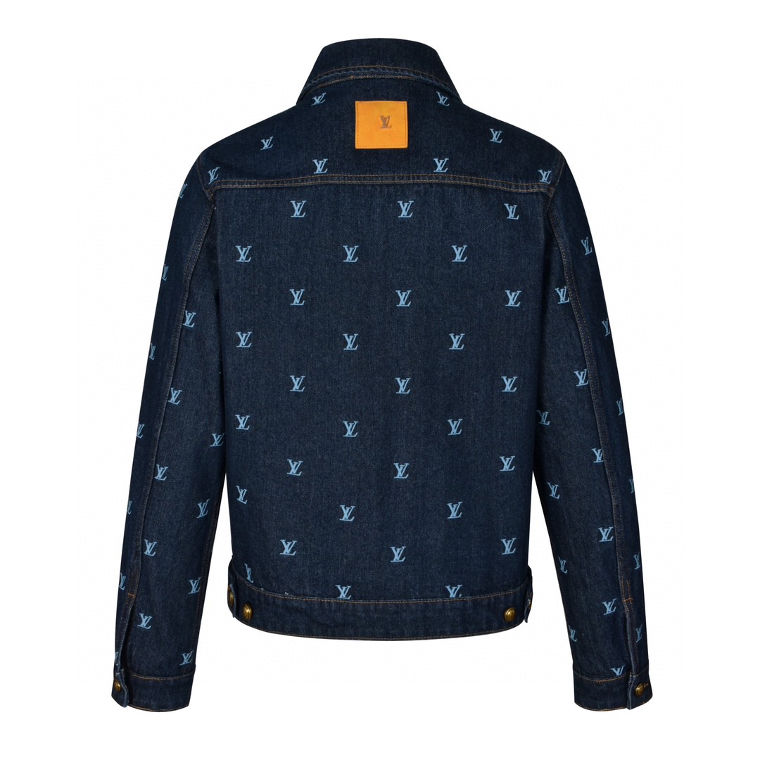 LOUIS VUITTON 路易威登 小logo字母刺绣牛仔外套 夹克 外套 长袖 蓝色 1AFYBY