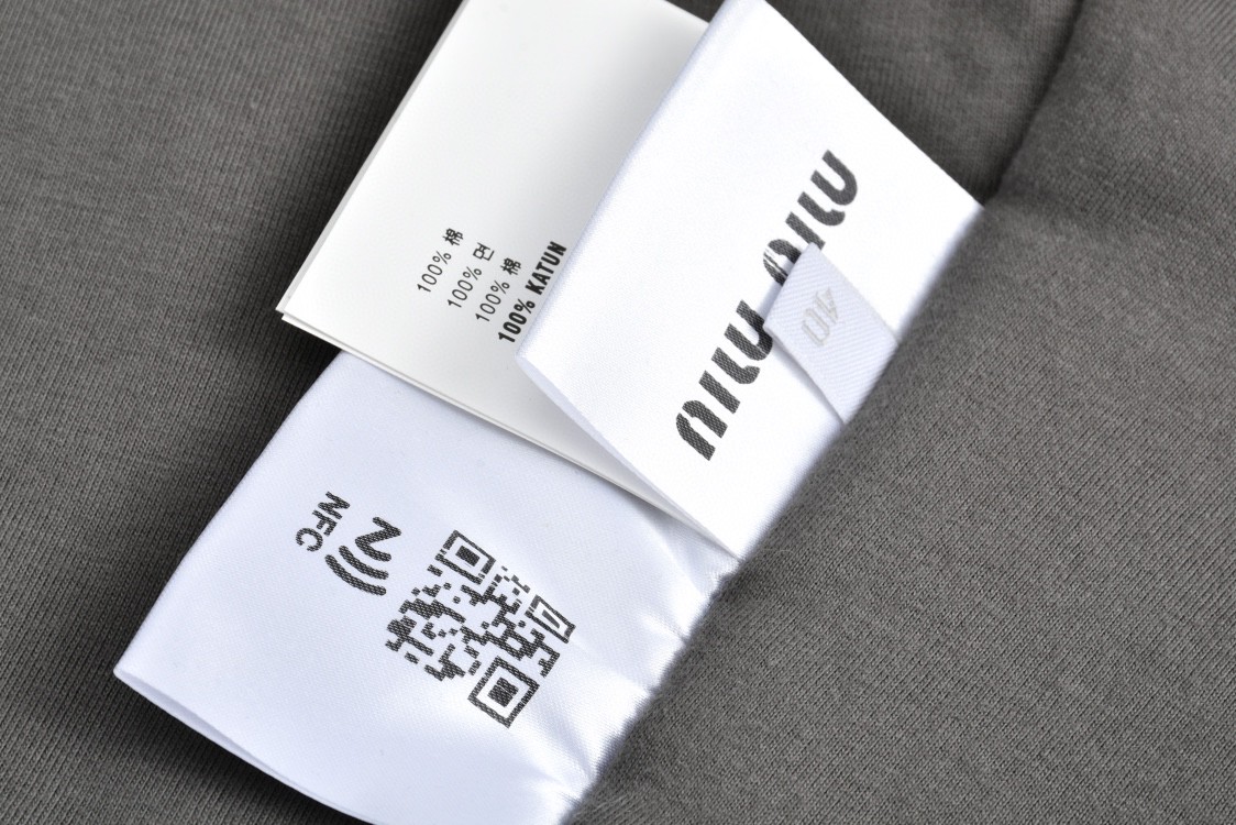 MIU MIU 缪缪 字母logo徽标拉链连帽卫衣 长袖 外套 灰绿色 MJL987-137K-F0D65-S-OOO