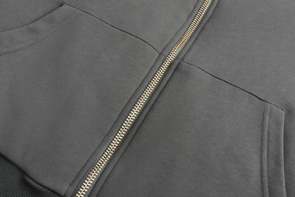 MIU MIU 缪缪 字母logo徽标拉链连帽卫衣 长袖 外套 灰绿色 MJL987-137K-F0D65-S-OOO