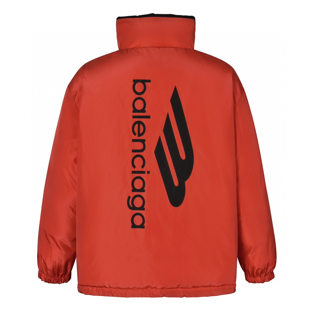 Balenciaga 巴黎世家 双面两穿刺绣字母logo拉链棉服 外套 长袖 秋冬 黑色 773047TPO061000