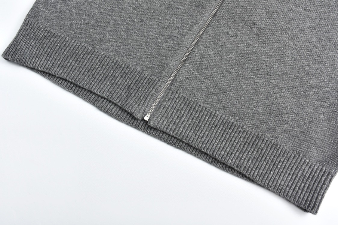 PRADA 普拉达 徽标羊绒拉链立领开衫 毛衣 外套 长袖 黑色 灰色 UMG245-11LM-F0002-S-232