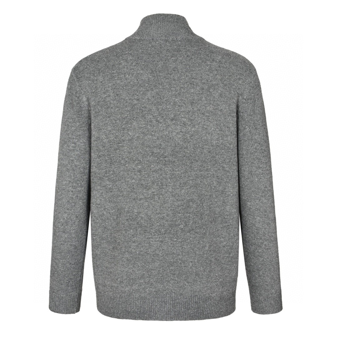 PRADA 普拉达 徽标羊绒拉链立领开衫 毛衣 外套 长袖 黑色 灰色 UMG245-11LM-F0002-S-232