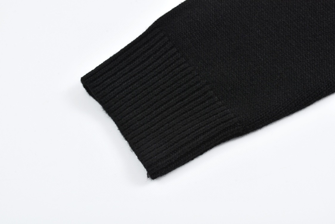 PRADA 普拉达 徽标羊绒拉链立领开衫 毛衣 外套 长袖 黑色 灰色 UMG245-11LM-F0002-S-232