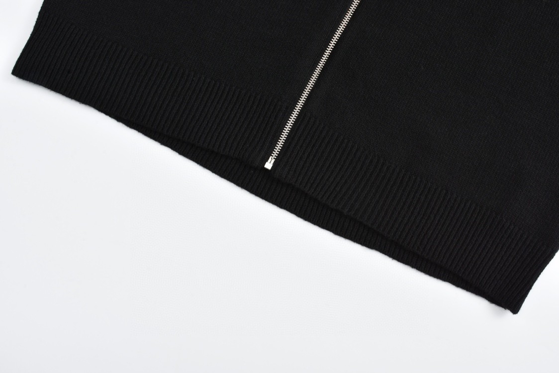 PRADA 普拉达 徽标羊绒拉链立领开衫 毛衣 外套 长袖 黑色 灰色 UMG245-11LM-F0002-S-232