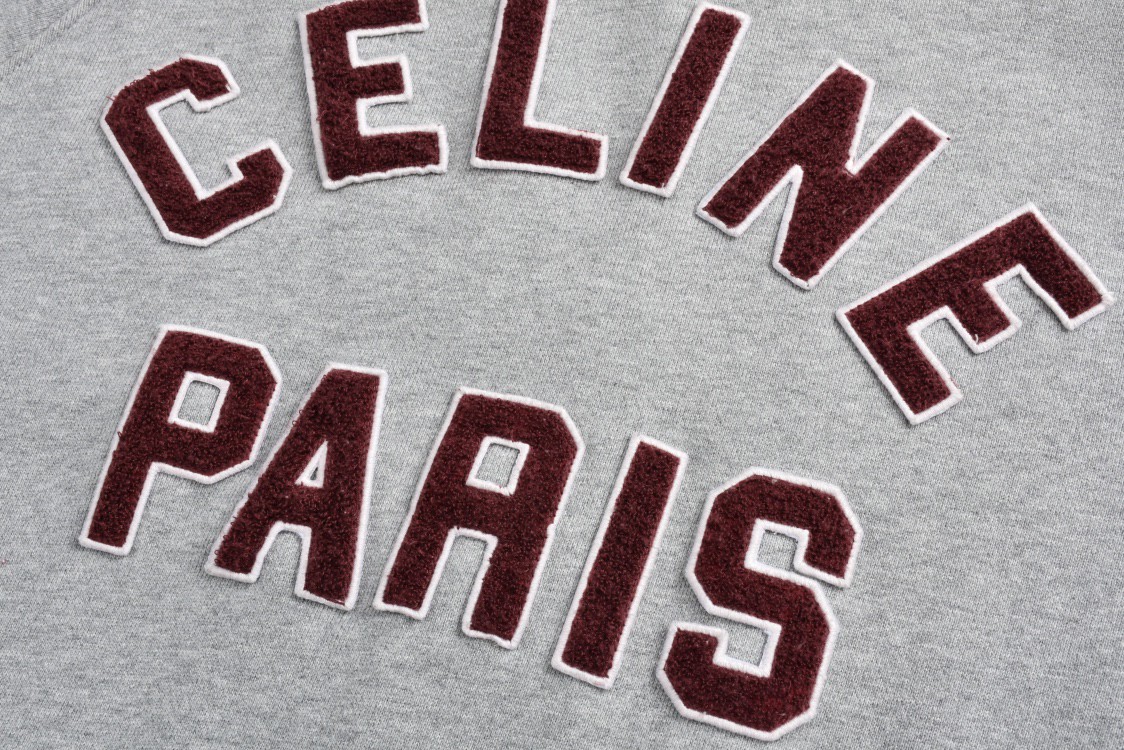 CELINE 赛琳 拼色条纹红色刺绣字母logo棒球服 夹克 外套 长袖 灰色 2Y16D345F-09XO