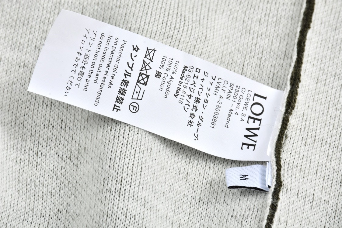 LOEWE 罗意威 logo提花羊毛连帽毛衣 长袖 绿色 H526Y14KGZ-5102