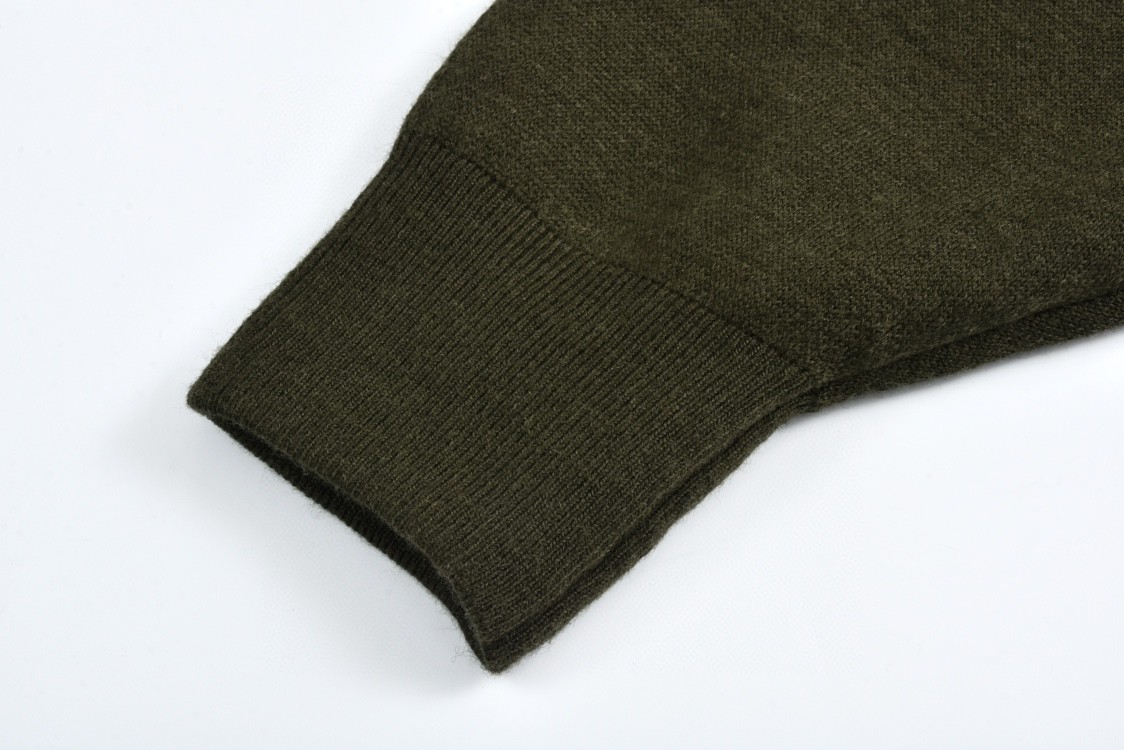 LOEWE 罗意威 logo提花羊毛连帽毛衣 长袖 绿色 H526Y14KGZ-5102