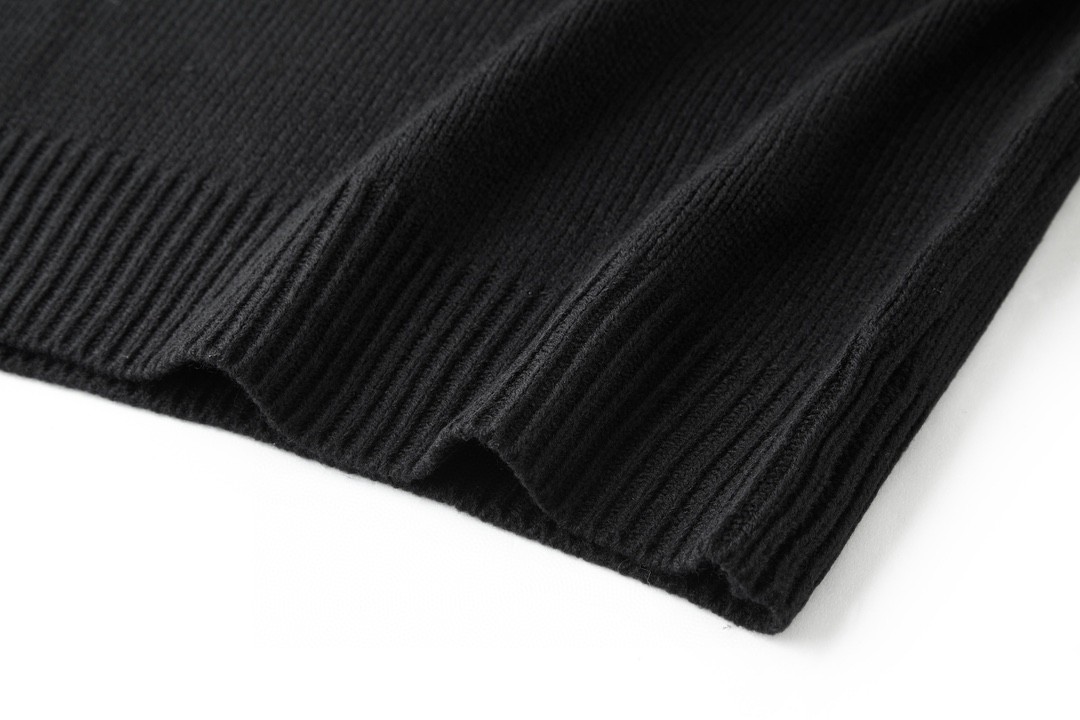 LOEWE 罗意威 小刺绣徽标羊毛毛衣 长袖 灰色 黑色