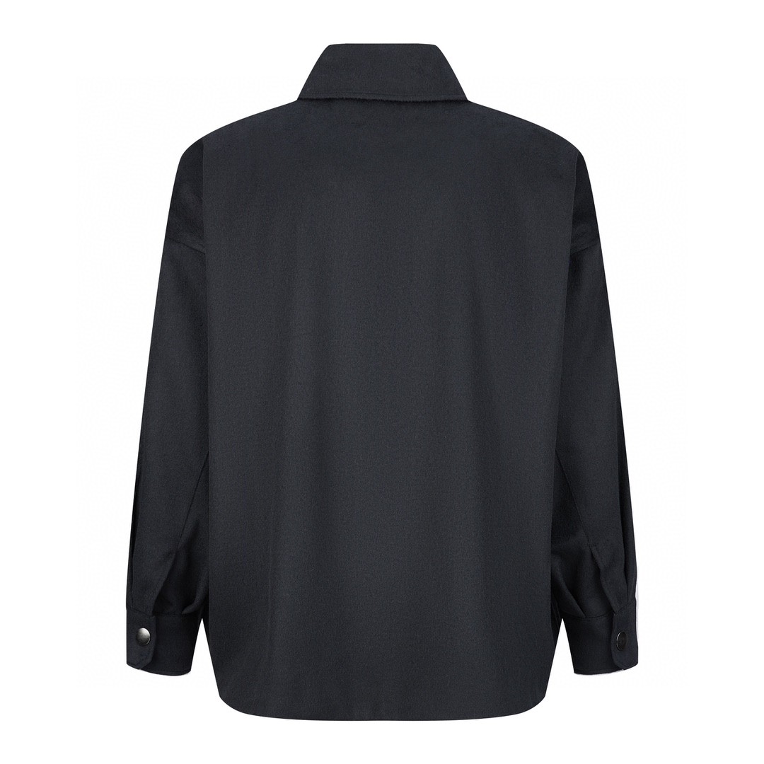 PRADA 普拉达 三角徽标羊绒衬衫 外套 长袖 黑色 灰色