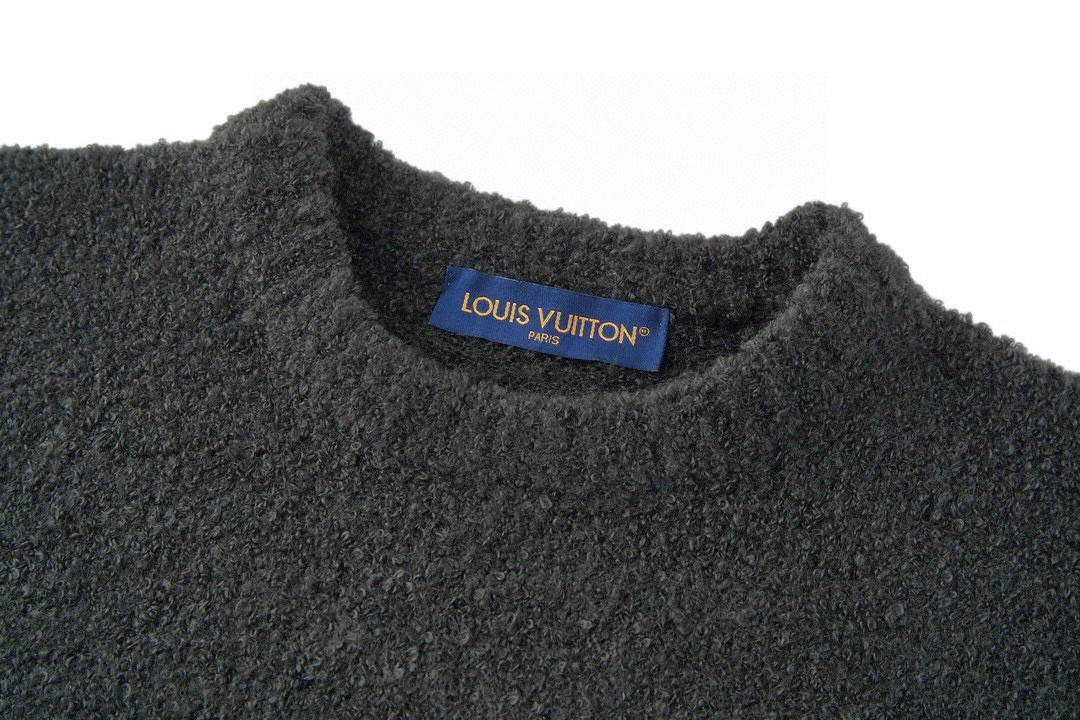 LOUIS VUITTON 路易威登 SKI 大logo泰迪毛衣 长袖 深蓝色 1AGJH7