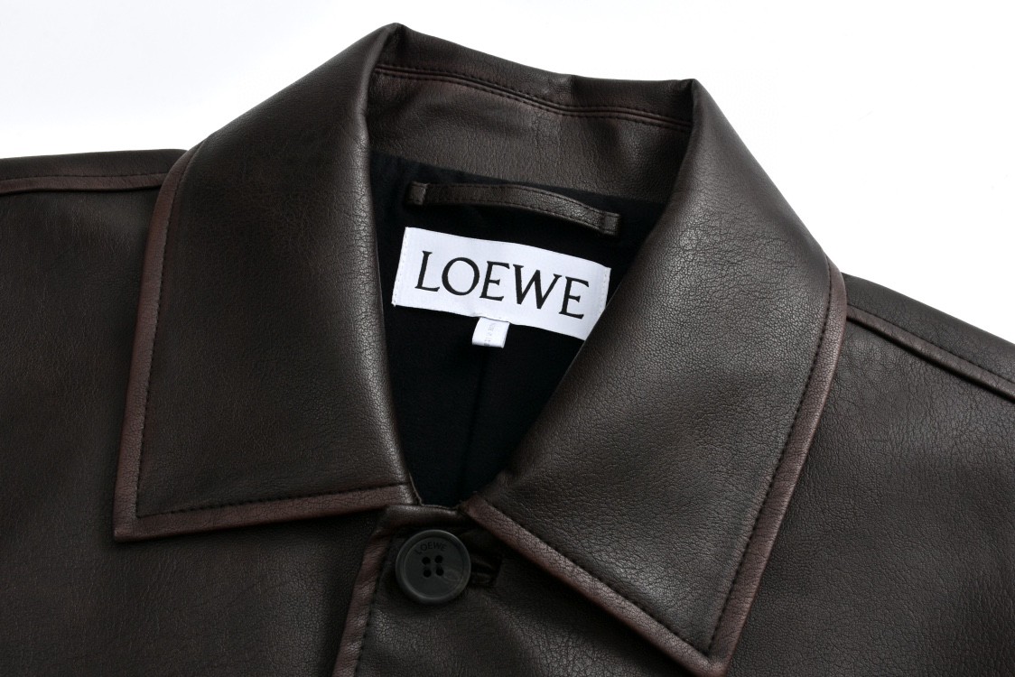 LOEWE 罗意威 双口袋做旧皮衣夹克 外套 长袖 S359Y34L23-3310