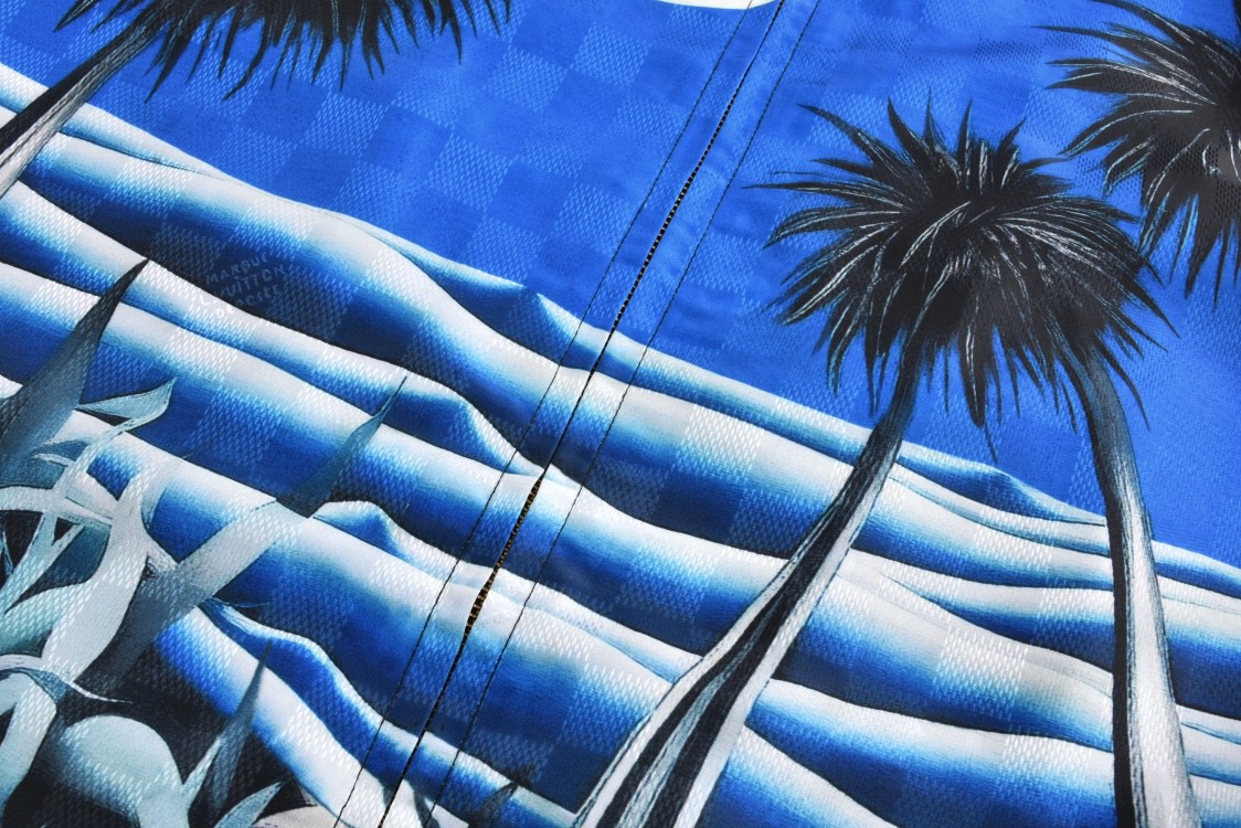 LOUIS VUITTON 路易威登 海岛椰树海浪丝绸夹克 外套 长袖 1AFQCC