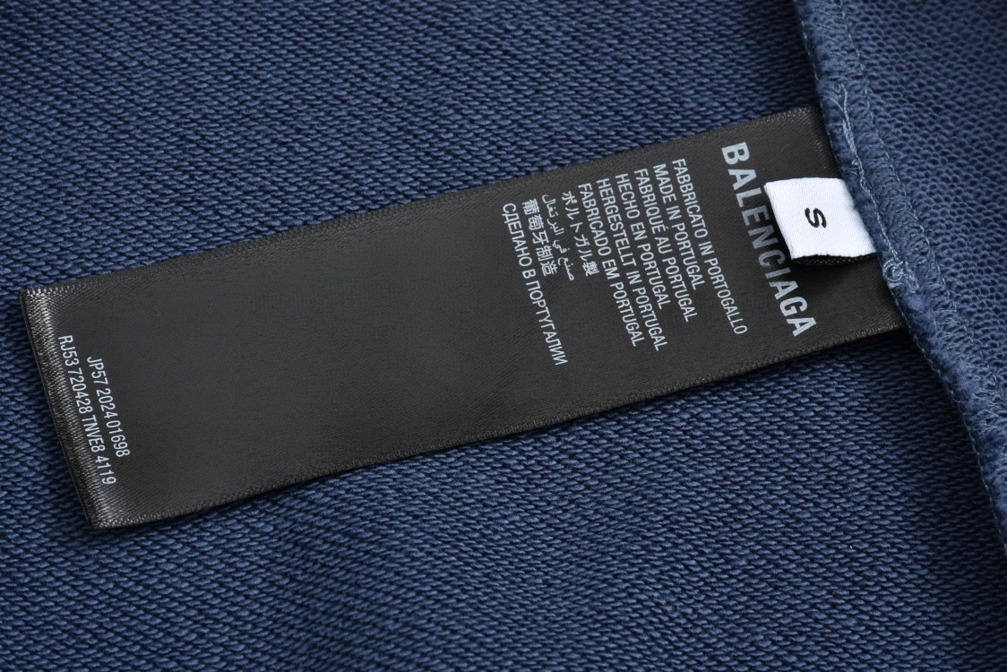 Balenciaga 巴黎世家 双B比特币连帽卫衣 外套 长袖 秋冬 蓝色 767877TOVU74108