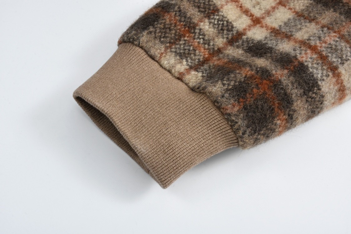 CELINE 赛琳 刺绣徽标格纹毛呢夹克 外套 长袖 棕色 2V88R781V-40VA