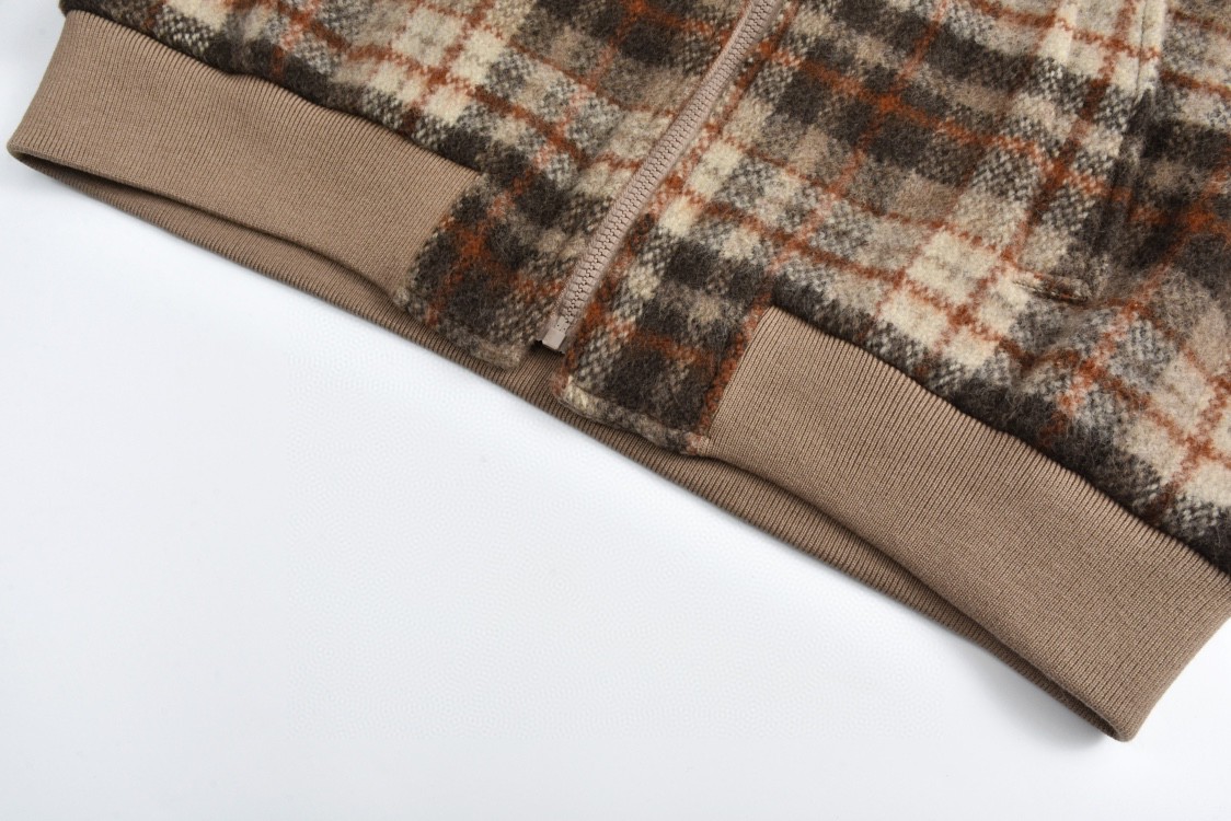 CELINE 赛琳 刺绣徽标格纹毛呢夹克 外套 长袖 棕色 2V88R781V-40VA