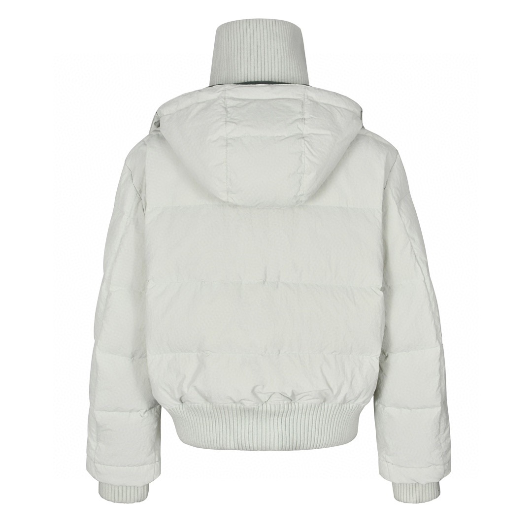 HERMES 爱马仕 拼接拉链立领连帽羽绒服 夹克 外套 长袖 灰色 H362620HG4N