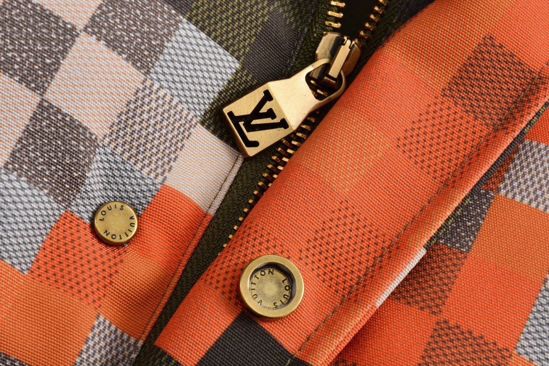 LOUIS VUITTON 路易威登 马赛克迷彩连帽羽绒服 夹克 外套 长袖 彩色 1AFXPK