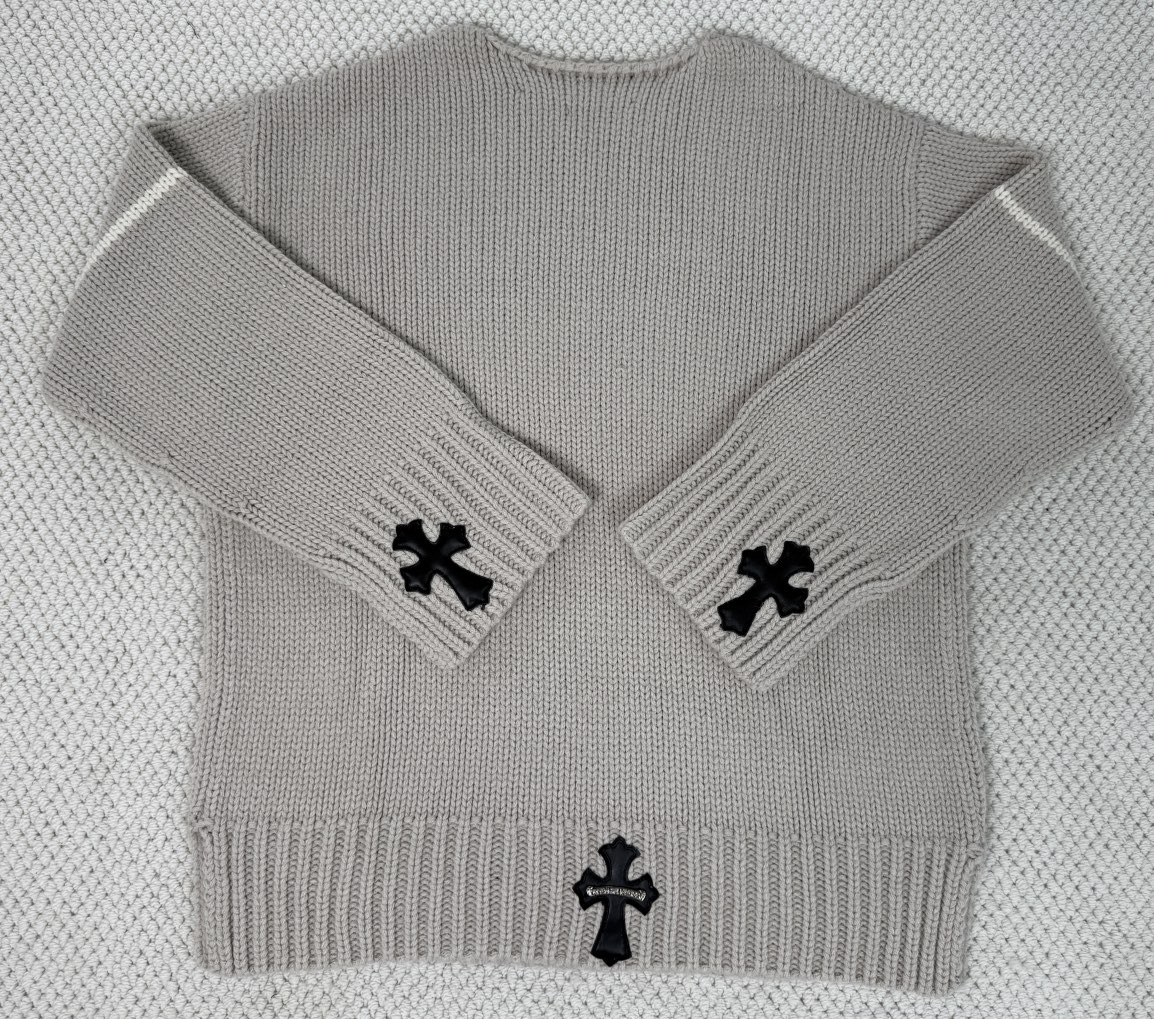 Chrome Hearts 克罗心 羊绒圆领毛衣针织衫 长袖 外套 灰色