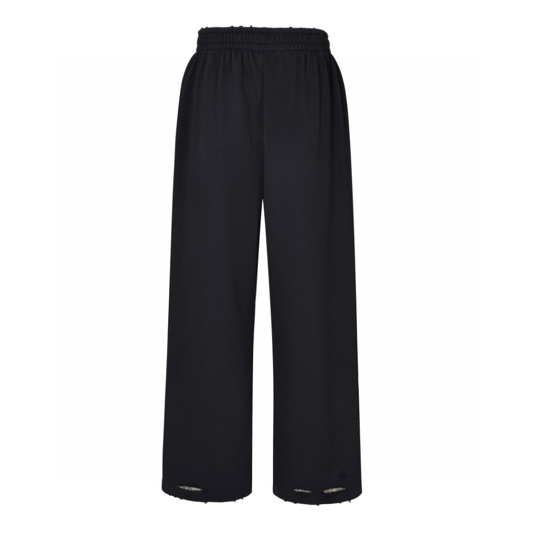 Balenciaga 巴黎世家 地球印花松紧腰运动裤 长裤 裤子 休闲裤 黑色 803266TRVD11055